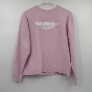 Badwood Sweatshirt Women Small Pink Crew Neck Long Sleeve Pullover Fleece Lined